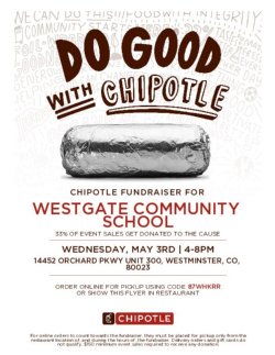 Chipotle Spirit Night Flyer with code 87WHKRR